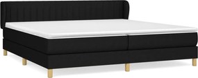 vidaXL Κρεβάτι Boxspring με Στρώμα Μαύρο 200x200 εκ. Υφασμάτινο
