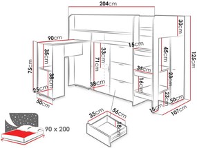 Πολυλειτουργικό κρεβάτι Konkret I-Gkri-Fusiko