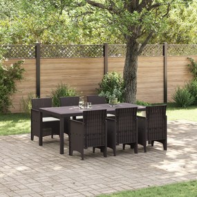 vidaXL Σετ Εξωτερικής Τραπεζαρίας 7 pcs Καφέ 200 x 100 x 73 εκ.