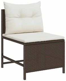 vidaXL Σετ Καναπέ Κήπου 6 pcs Καφέ και κρεμ συνθετικό ρατάν