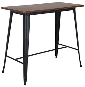 RELIX Wood Dark Oak Τραπέζι Bar-Pro, Μέταλλο Βαφή Μαύρο  120x60x102cm [-Μαύρο/Καρυδί-] [-Μέταλλο/Ξύλο-] Ε5212,1W