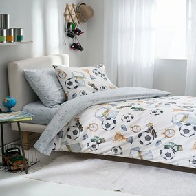 Σεντόνια Παιδικά Football (Σετ 3τμχ) Multi Vesta Home Single 170x260cm 100% Cotton