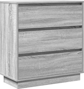 vidaXL Κομοδίνο Γκρι 71 x 34,5 x 75 εκ. Επεξεργασμένο ξύλο