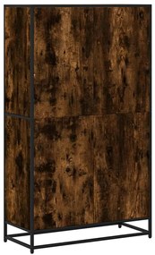 Βιβλιοθήκη καπνιστή βελανιδιά 80,5x35x139 cm Ξύλινη κατασκευή - Καφέ