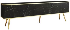 Έπιπλο τηλεόρασης ORO  Μάρμαρο + χρυσό 175x53x32cm