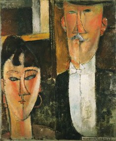 Modigliani, Amedeo - Εκτύπωση έργου τέχνης Bride and Groom - Peinture de Amedeo Modigliani, (35 x 40 cm)