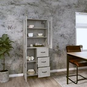 vidaXL Ντουλάπι Γκρι Σκυροδέματος 69,5x34x180 εκ. Επεξεργασμένο Ξύλο