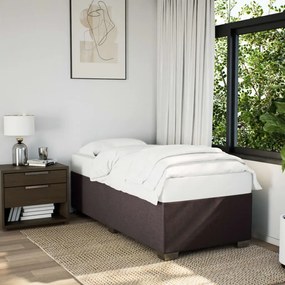 vidaXL Κρεβάτι Boxspring με Στρώμα Σκούρο Καφέ 90x200 εκ. Υφασμάτινο