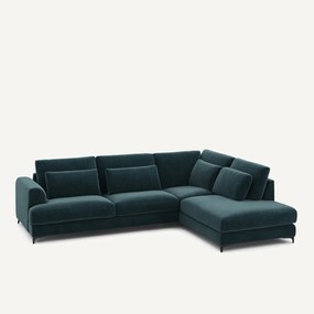 Γωνιακός καναπές-κρεβάτι, δεξιός, βελούδο chenille, Marsile