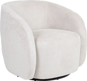 Πολυθρόνα Barrelo pakoworld περιστρεφόμενη με κρεμ ύφασμα 77x72x69εκ