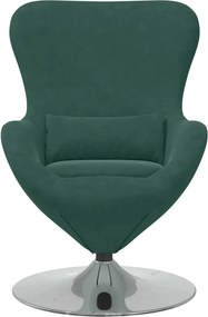 vidaXL Κάθισμα-αυγό Σκούρο Πράσινο Βελούδο