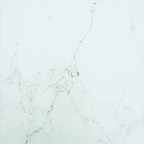 vidaXL Επιφάνεια Τραπεζιού Λευκή 40x40εκ 6 χιλ Ψημ. Γυαλί Μαρμ. Σχέδιο