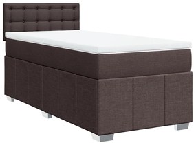 vidaXL Κρεβάτι Boxspring με Στρώμα Σκούρο Καφέ 80x200 εκ. Υφασμάτινο