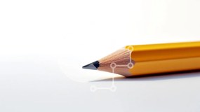 Intra Συλλεκτικό Ξύλινο Παζλ Plywood 4mm - Κοντινό πλάνο ενός κίτρινου μολυβιού σε λευκό φόντο Σε Ξύλινο Κουτί - Διαστάσεις: 10x10 cm – 25 κομμάτια