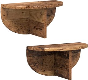 vidaXL Ράφι Τοίχου 2 τμχ. Παλιό ξύλο 38 x 19 x 19 εκ