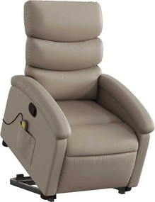 vidaXL Πολυθρόνα Μασάζ Ανακλινόμενη με Ανύψωση Καπουτσίνο Συνθ. Δέρμα