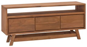 Έπιπλο Τηλεόρασης 110 x 30 x 50 εκ. από Μασίφ Ξύλο Teak - Καφέ