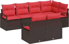 vidaXL Σετ Καναπέ 7 pcs Καφέ συνθετικό ρατάν