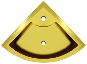 vidaXL Νιπτήρας με Οπή Υπερχείλισης Χρυσός 45x32x12,5 εκ. Κεραμικός