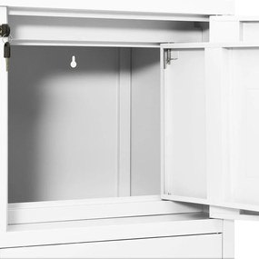 vidaXL Ντουλάπα Γραφείου Λευκή 90 x 40 x 102 εκ. Ατσάλινη