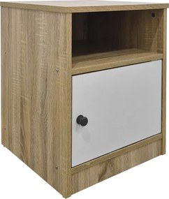 Κομοδίνο Lenea pakoworld sonoma-λευκό 40x40x50εκ