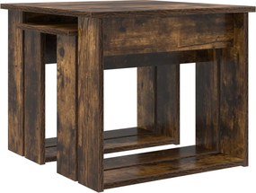 vidaXL Σετ Τραπεζιού Για Καφέ 2 pcs Καπνιστό Δρύς Επεξεργασμένο ξύλο