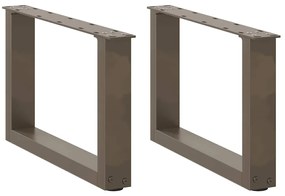 Πόδια Τραπεζιού Σαλονιού σε Σχήμα U 2 τεμ. από Φυσικό Ατσάλι 50x(30-31) εκ. Ατσάλι