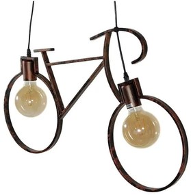 Κρεμαστό Φωτιστικό Οροφής 2xE27 Καφέ Σκουριά BIKE 00868 Globostar-868-Σκουριασμένο 00868