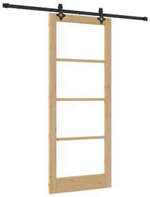 vidaXL Συρόμενη Πόρτα ORKDAL Καφέ 86 x 211 cm Ξύλο και μέταλλο