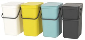 Κάδος διαχωρισμού απορριμμάτων Brabantia Sort&Go 647670, 12 l, Χειρολαβή, Επιτοίχιος, Σκούρο γκρι
