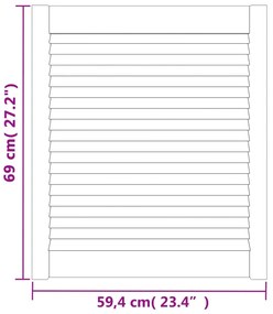 vidaXL Πορτάκι με Περσίδες 69x59,4 εκ. από Μασίφ Ξύλο Πεύκου