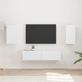 vidaXL Σετ επίπλου τηλεόρασης 4 pcs Λευκό Επεξεργασμένο ξύλο