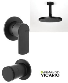 Armando Vicario GLAM Μίκτης εν/μού &amp; La Torre εκτροπέας περ/φικός 3 εξ &amp; Αν/μενη κεφαλή Φ30εκ &amp; μπράτσο οροφής 10εκ Black Matt