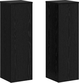 vidaXL Βάση φυτών 2 pcs Μαύρη Οξυά 25 x 25 x 80 cm Επεξεργασμένο ξύλο