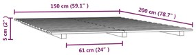 Πλαίσιο Κρεβατιού Λευκό 150 x 200 εκ. από Μασίφ Ξύλο Πεύκου - Λευκό