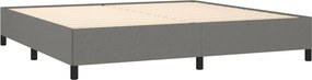 vidaXL Κρεβάτι Boxspring με Στρώμα Σκούρο Γκρι 200x200 εκ. Υφασμάτινο