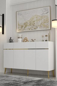 Stewehome Κονσόλα από σανίδα με ντουλάπι και ράφι μοντέρνου σχεδιασμού 120x32x75 cm