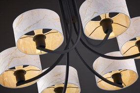 Κρεμαστό Πολύφωτο Arthur Φ78cm Μαύρο με Λευκό Ύφασμα