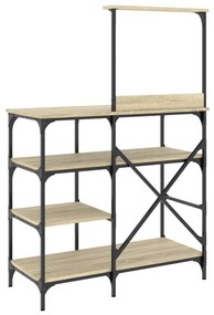 Ραφιέρα Κουζίνας Sonoma Δρυς 90x40x132 εκ. Επ. Ξύλο &amp; Μέταλλο - Καφέ