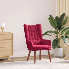 vidaXL Πολυθρόνα Κόκκινο 63 x 67 x 94 εκ. Βελούδο