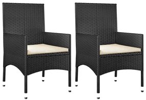 vidaXL Σαλόνι Κήπου Σετ 4 Τεμαχίων Μαύρο Συνθετικό Ρατάν με Μαξιλάρια