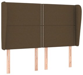 Κεφαλάρι με Πτερύγια Σκούρο Καφέ 147x23x118/128 εκ.Υφασμάτινο 3117817