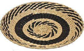 Διακοσμητικό Τοίχου Ψάθινη Πιατέλα 00.06.67344 Φ40cm Natural-Black Ψάθα