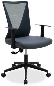 Καρέκλα γραφείου Ghost pakoworld με ύφασμα mesh χρώμα μαύρο - γκρι