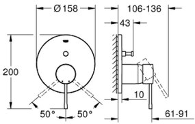 Εξωτερικά μέρη μπαταρίας Grohe Essence New λουτρού-Xalkino mat-20 x 15,8