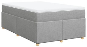 Κρεβάτι Boxspring με Στρώμα Ανοιχτό Γκρι 120x200 εκ. Υφασμάτινο - Γκρι