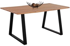 Τραπέζι Sofia Slim HM8500.11 160x90x76cm Ακακίας Natural-Black Μέταλλο,Ξύλο