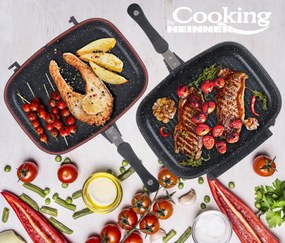 Heinner HR-SCO-A0236B Διπλή Γκριλιέρα από Αλουμίνιο με Αντικολλητική Επίστρωση 36x24x7.5CM