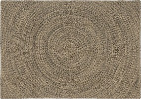 vidaXL Χαλί Περιοχής Φυσικό και Μαύρο 140 x 200 cm Γιούτα