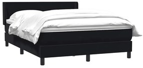 vidaXL Κρεβάτι Boxspring με Στρώμα Μαύρο 160x210 εκ. Βελούδινο